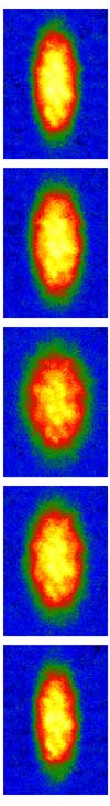 series of images depicting atoms at ultra-cold temperatures