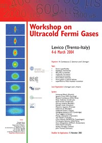 The poster for the first workshop on ultracold Fermi gases